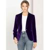 imageAllegra K Womens Halloween Christmas Office Coat Solid Shawl Collar 1 Button Velvet BlazerDeep Purple