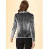 imageAllegra K Womens Halloween Christmas Office Coat Solid Shawl Collar 1 Button Velvet BlazerGray