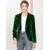imageAllegra K Womens Halloween Christmas Office Coat Solid Shawl Collar 1 Button Velvet BlazerGreen