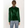 imageAllegra K Womens Halloween Christmas Office Coat Solid Shawl Collar 1 Button Velvet BlazerGreen