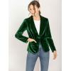 imageAllegra K Womens Halloween Christmas Office Coat Solid Shawl Collar 1 Button Velvet BlazerGreen
