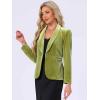 imageAllegra K Womens Halloween Christmas Office Coat Solid Shawl Collar 1 Button Velvet BlazerGreen Yellow