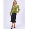 imageAllegra K Womens Halloween Christmas Office Coat Solid Shawl Collar 1 Button Velvet BlazerGreen Yellow