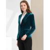 imageAllegra K Womens Halloween Christmas Office Coat Solid Shawl Collar 1 Button Velvet BlazerLake Blue