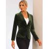 imageAllegra K Womens Halloween Christmas Office Coat Solid Shawl Collar 1 Button Velvet BlazerOlive Green