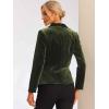 imageAllegra K Womens Halloween Christmas Office Coat Solid Shawl Collar 1 Button Velvet BlazerOlive Green
