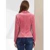 imageAllegra K Womens Halloween Christmas Office Coat Solid Shawl Collar 1 Button Velvet BlazerPink