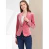 imageAllegra K Womens Halloween Christmas Office Coat Solid Shawl Collar 1 Button Velvet BlazerPink