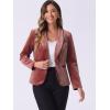 imageAllegra K Womens Halloween Christmas Office Coat Solid Shawl Collar 1 Button Velvet BlazerRed Brown