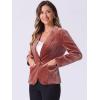 imageAllegra K Womens Halloween Christmas Office Coat Solid Shawl Collar 1 Button Velvet BlazerRed Brown