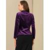 imageAllegra K Womens Halloween Christmas Office Coat Solid Shawl Collar 1 Button Velvet BlazerViolet