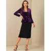 imageAllegra K Womens Halloween Christmas Office Coat Solid Shawl Collar 1 Button Velvet BlazerViolet