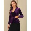 imageAllegra K Womens Halloween Christmas Office Coat Solid Shawl Collar 1 Button Velvet BlazerViolet