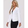 imageAllegra K Womens Halloween Christmas Office Coat Solid Shawl Collar 1 Button Velvet BlazerWhite