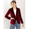 imageAllegra K Womens Halloween Christmas Office Coat Solid Shawl Collar 1 Button Velvet BlazerWine Red