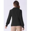 imageAllegra K Womens Long Sleeve Button Down Shirt Vintage Collared Work BlouseBlack