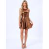 imageAllegra K Womens Metallic Sleeveless High Waist Club Party Disco Holographic DressBrown