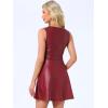 imageAllegra K Womens Metallic Sleeveless High Waist Club Party Disco Holographic DressBurgundy