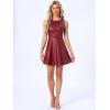 imageAllegra K Womens Metallic Sleeveless High Waist Club Party Disco Holographic DressBurgundy