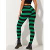 imageAllegra K Womens Rainbow Leggings Printed High Waist Elastic Waistband Party Yoga Stirrup PantsBlack Greenstripe