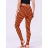imageAllegra K Womens Rainbow Leggings Printed High Waist Elastic Waistband Party Yoga Stirrup PantsBlack Orangestripe