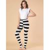 imageAllegra K Womens Rainbow Leggings Printed High Waist Elastic Waistband Party Yoga Stirrup PantsBlack Whitestripe