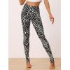 imageAllegra K Womens Rainbow Leggings Printed High Waist Elastic Waistband Party Yoga Stirrup PantsBlackzebra