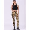imageAllegra K Womens Rainbow Leggings Printed High Waist Elastic Waistband Party Yoga Stirrup PantsBrown Blackzebra