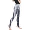 imageAllegra K Womens Rainbow Leggings Printed High Waist Elastic Waistband Party Yoga Stirrup PantsDark Bluestripe