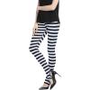 imageAllegra K Womens Rainbow Leggings Printed High Waist Elastic Waistband Party Yoga Stirrup PantsDark Bluestripe