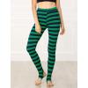 imageAllegra K Womens Rainbow Leggings Printed High Waist Elastic Waistband Party Yoga Stirrup PantsGreen Bluestripe