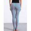 imageAllegra K Womens Rainbow Leggings Printed High Waist Elastic Waistband Party Yoga Stirrup PantsGreen Pinkstripe