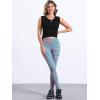 imageAllegra K Womens Rainbow Leggings Printed High Waist Elastic Waistband Party Yoga Stirrup PantsGreen Pinkstripe