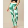imageAllegra K Womens Rainbow Leggings Printed High Waist Elastic Waistband Party Yoga Stirrup PantsGreen Whitestripe