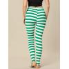 imageAllegra K Womens Rainbow Leggings Printed High Waist Elastic Waistband Party Yoga Stirrup PantsGreen Whitestripe