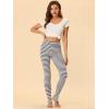 imageAllegra K Womens Rainbow Leggings Printed High Waist Elastic Waistband Party Yoga Stirrup PantsGrey Whitestripe