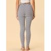 imageAllegra K Womens Rainbow Leggings Printed High Waist Elastic Waistband Party Yoga Stirrup PantsGrey Whitestripe
