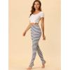 imageAllegra K Womens Rainbow Leggings Printed High Waist Elastic Waistband Party Yoga Stirrup PantsGrey Whitestripe