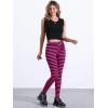 imageAllegra K Womens Rainbow Leggings Printed High Waist Elastic Waistband Party Yoga Stirrup PantsHot Pink Blackstripe