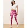 imageAllegra K Womens Rainbow Leggings Printed High Waist Elastic Waistband Party Yoga Stirrup PantsHot Pinkstripe