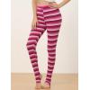 imageAllegra K Womens Rainbow Leggings Printed High Waist Elastic Waistband Party Yoga Stirrup PantsHot Pinkstripe