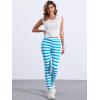 imageAllegra K Womens Rainbow Leggings Printed High Waist Elastic Waistband Party Yoga Stirrup PantsLight Blue Whitestripe