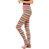 imageAllegra K Womens Rainbow Leggings Printed High Waist Elastic Waistband Party Yoga Stirrup PantsMulticolorstripe