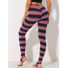 imageAllegra K Womens Rainbow Leggings Printed High Waist Elastic Waistband Party Yoga Stirrup PantsNavy Pinkstripe
