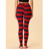 imageAllegra K Womens Rainbow Leggings Printed High Waist Elastic Waistband Party Yoga Stirrup PantsNavy Redstripe
