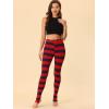 imageAllegra K Womens Rainbow Leggings Printed High Waist Elastic Waistband Party Yoga Stirrup PantsNavy Redstripe