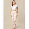 imageAllegra K Womens Rainbow Leggings Printed High Waist Elastic Waistband Party Yoga Stirrup PantsPink Whitestripe