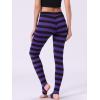 imageAllegra K Womens Rainbow Leggings Printed High Waist Elastic Waistband Party Yoga Stirrup PantsPurple Blackstripe