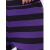 imageAllegra K Womens Rainbow Leggings Printed High Waist Elastic Waistband Party Yoga Stirrup PantsPurple Blackstripe
