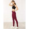imageAllegra K Womens Rainbow Leggings Printed High Waist Elastic Waistband Party Yoga Stirrup PantsRed Blackstripe